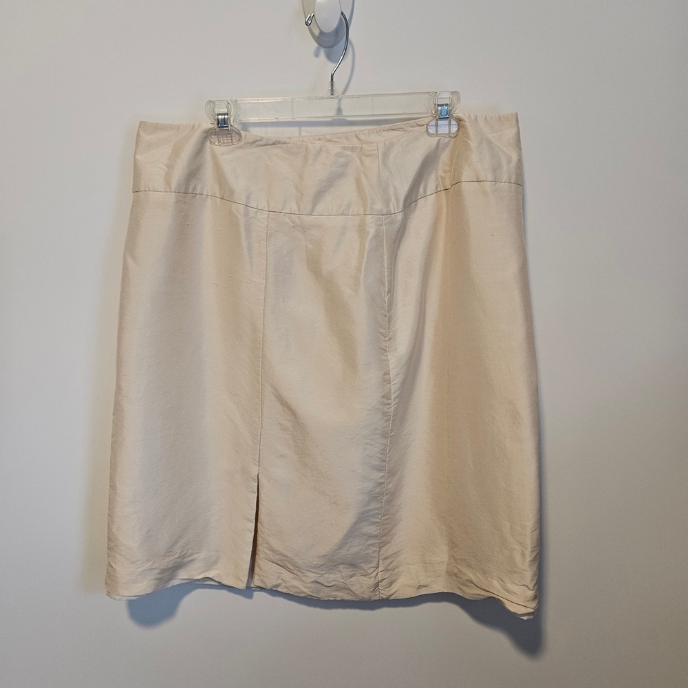 Lands End Pencil Skirt 18 100% Silk Lined Knee Length Vintage Minimalist Holiday